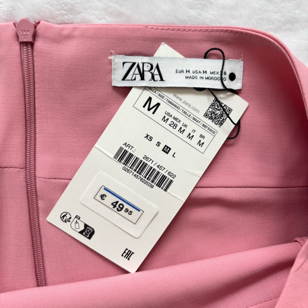 ZARA Dusty Rose Asymmetric Side Draping Mini Skirt—NWT—M - Picture 10 of 14